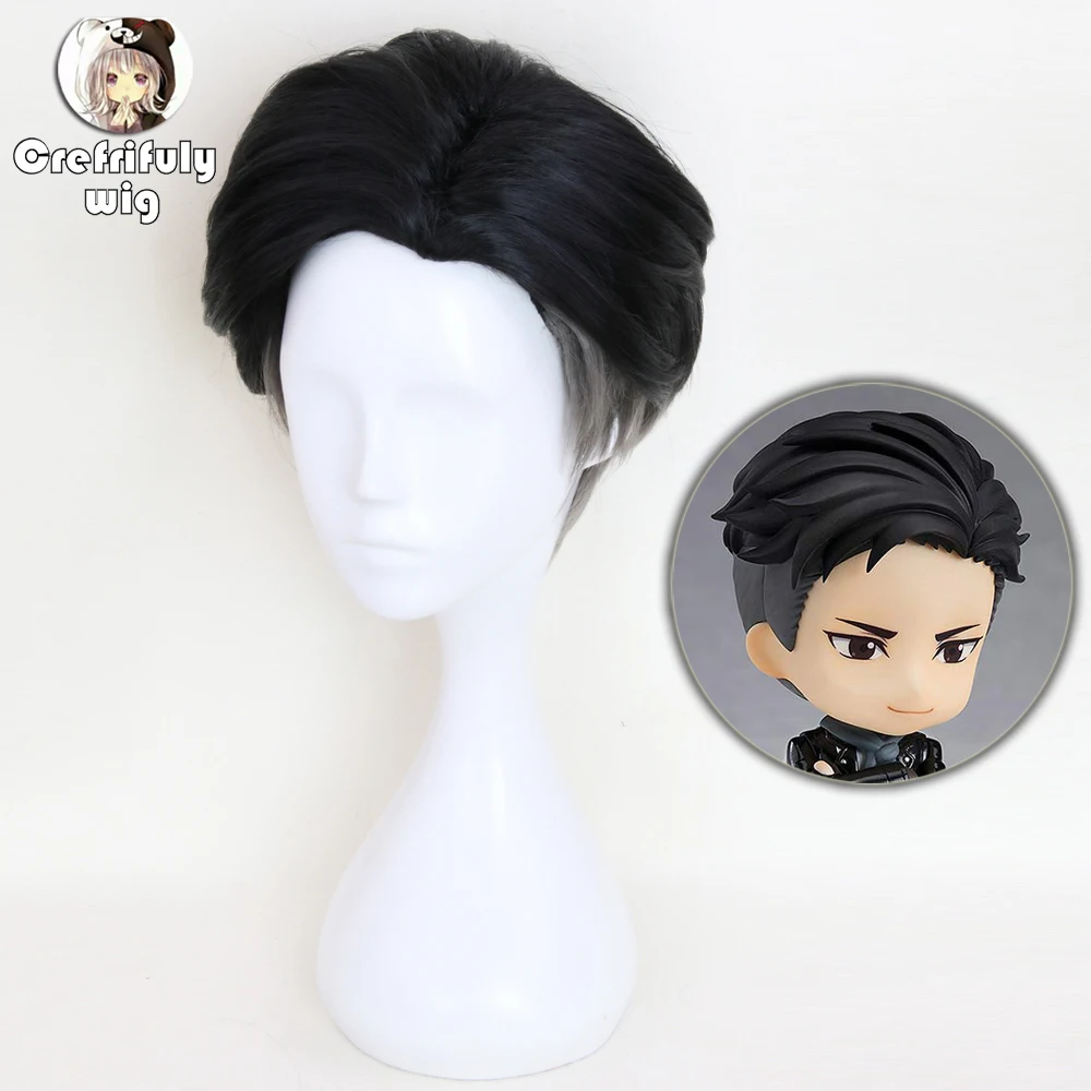 Us 11 93 23 Off Yuri On Ice Otabek Altin Aota Black Grey Ombre Short Cosplay Wig Men Heat Resistant Synthetic Hair Costume Party Wigs In Anime