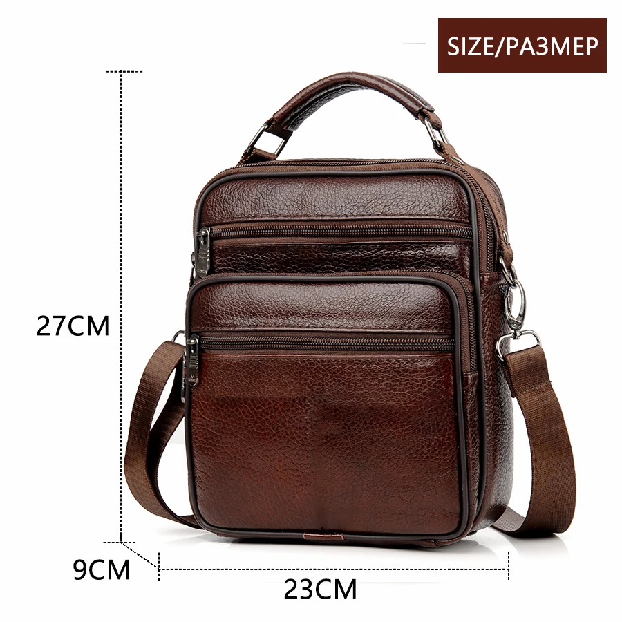 Cow Genuine Leather Messenger Bags Men Travel Business Crossbody ...