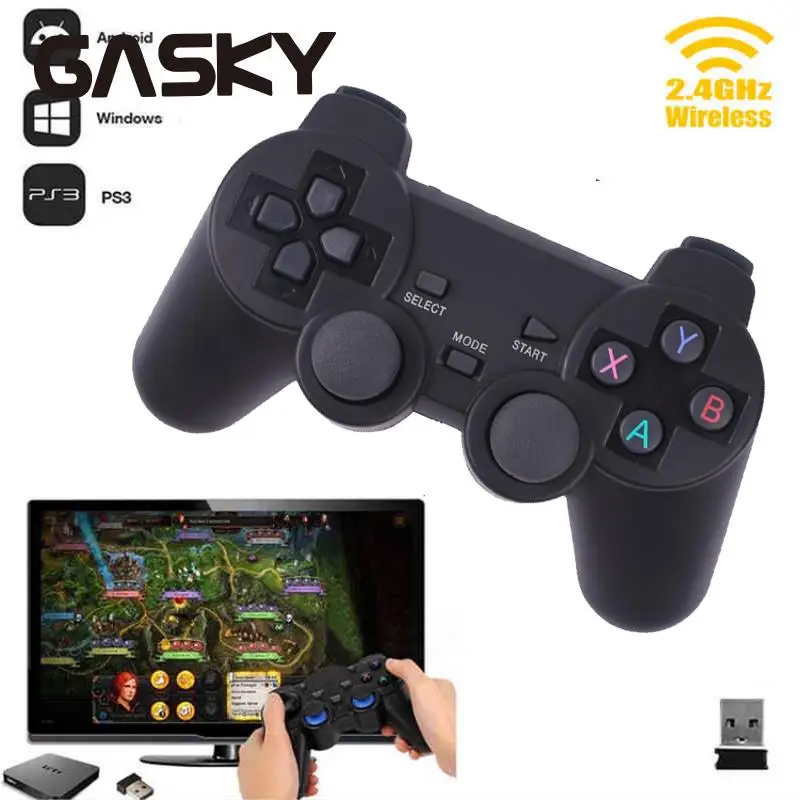 

Smart 2.4G Wireless PC Gamepad For PS3 XM Joystick Game Controller For Xiaomi Android Black Color
