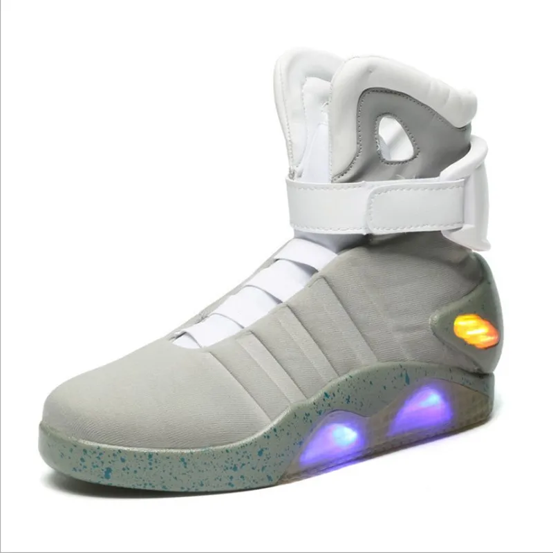 Boucle Led Hommes C371 Casual Accident Lumière En Cuir Chaussures Top Facturés Usb Gris Noir Flash Espace High c5u3lKJF1T