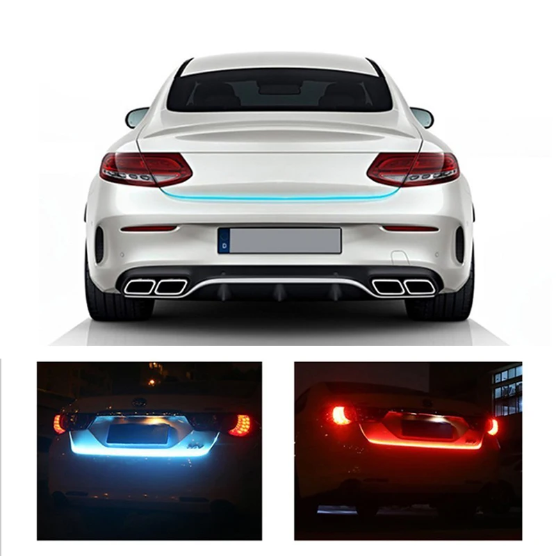 

LED Trunk Light Strip 12V Red Ice blue 120cm IP67 Car Styling Decoration Turn Signal Lights Auto Rear Warning Lamp