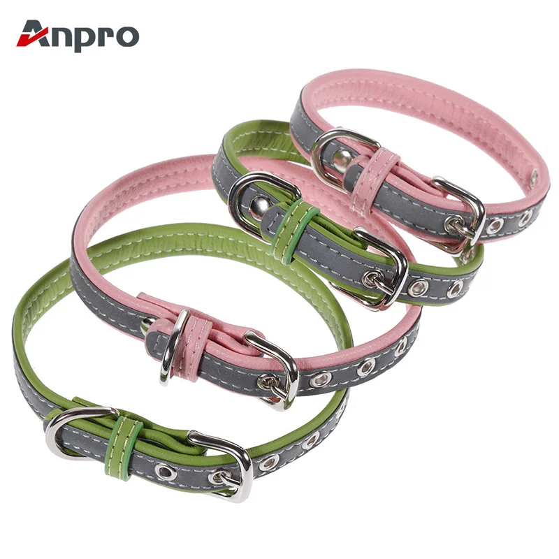Anpro Braided Custom Leather Anti lost Personalized Dog ...
