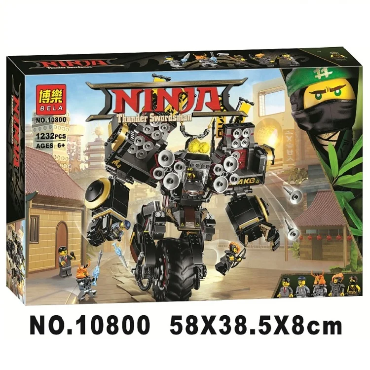 

10800 Ninjagoing Movie Quake Mech Compatible with 70632 Legoings Ninja Block Set Creative Building Toy 1232Pcs