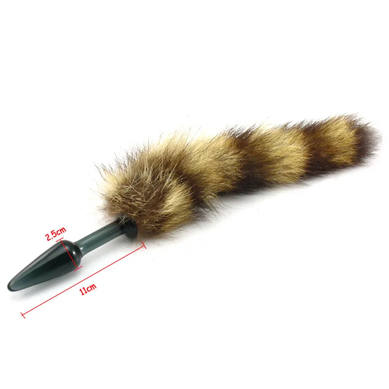 H00USGlass Butt Plug with Faux Fur Tail (6)