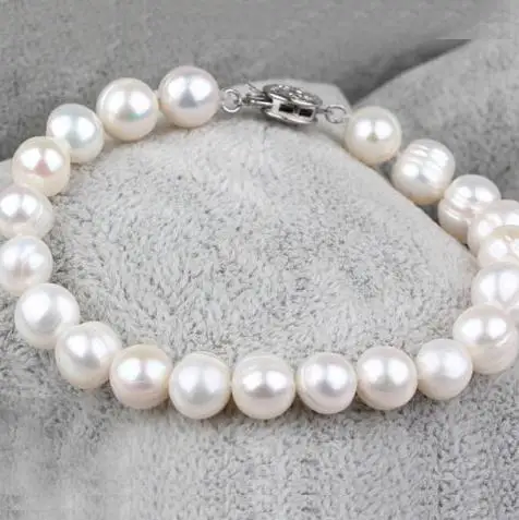 Bridal Pearl Bracelet Natural White Wedding 9 10mm Bridal Pearl Bracelet Natural White Wedding 9 10mm Bridesmaid Flower In Strand Bracelets From Jewelry Accessories