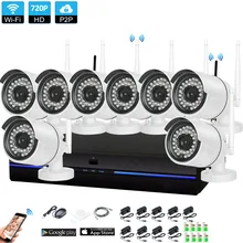 Plug and Play 8CH 1080P HD font b Wireless b font NVR Kit P2P 720P Indoor
