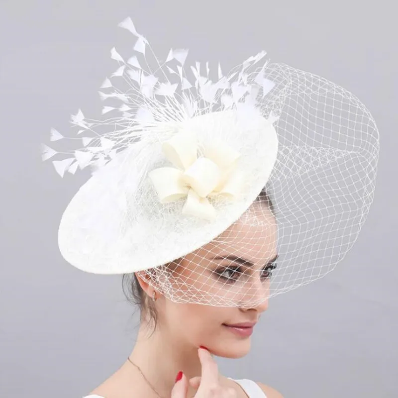 Женская Праздничная королевская шляпа Ascot Festival Fedoras модная сетчатая шапка с