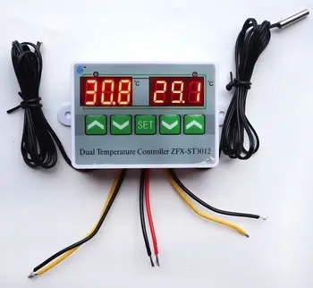 

AC/DC 220V 12V 24V Digital LED Dual Thermometer Temperature display Controller Thermostat Incubator refrigerator Control