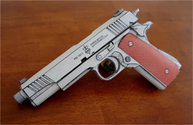 Colt M1911A1 пистолет DIY сборка бумажного пистолета моделирование оружия военная модель оружия мальчик подарок на день рождения A300