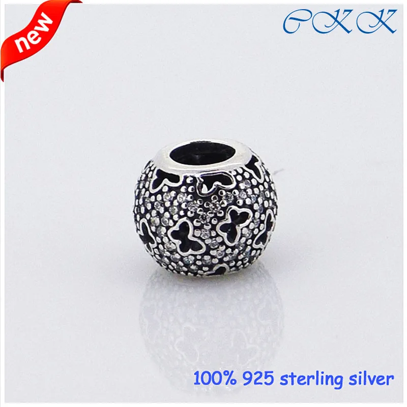 

Abstract Micro Pave Beads 100% 925 Sterling Silver Clear Cz and Cut Out Butterfly Charm Fit Bracelets DIY Fine Jewelry PF168