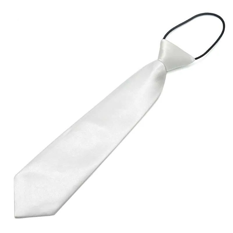 Модный Школьный Галстук для мальчиков; Детский галстук для свадьбы; Однотонный эластичный галстук; Модный Школьный Галстук для свадьбы; Однотонный эластичный галстук - Цвет: White