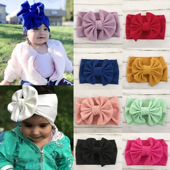 

Baby Cute Unisex Hair Ball Solid Headband Elastic Big Bow Design Hair Band