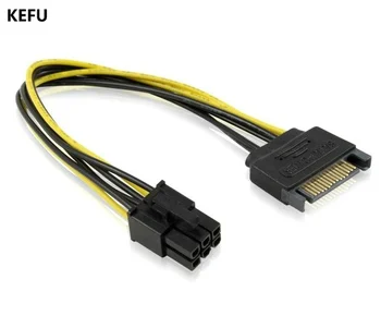 

KEFU High quality SATA 15-Pin Male to 6-Pin PCI-Express Card Power Adapter Cable,free shipping 20pcs/lot