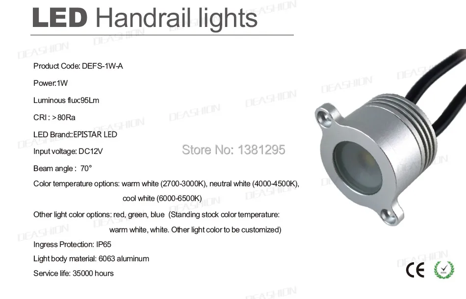 Светодиодный светильник для лестничных перил с нержавеющим кабелем s 1W IP65 водонепроницаемый внутренний внешний светодиодный светильник встраиваемый точечный светильник