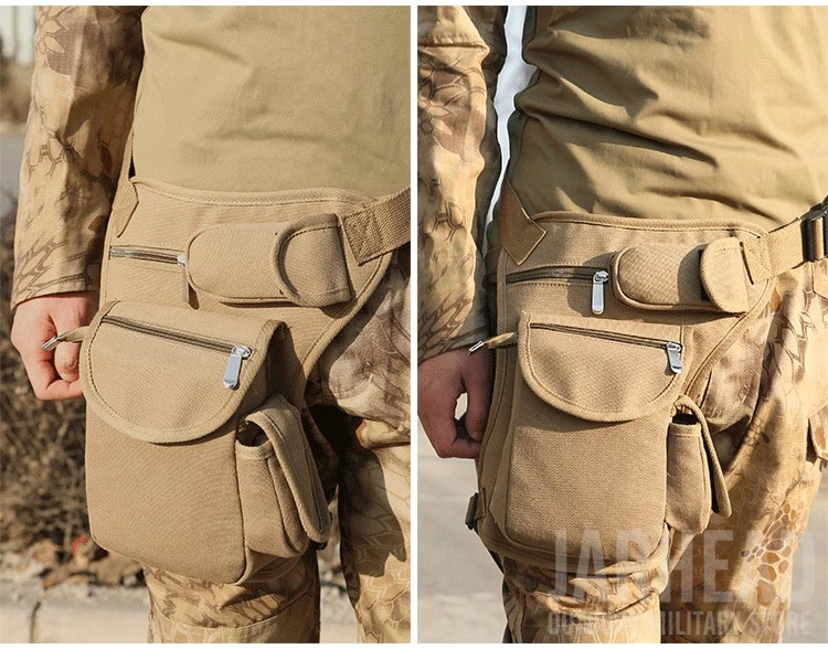 pochete militar de lona para bolsa de cintura perna de alta qualidade prova para viagens