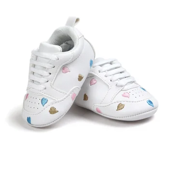 

Spring White Printed Cute Baby Casual Infant Toddler Kids Anti-skid Casual Lace Up Baby Shoes