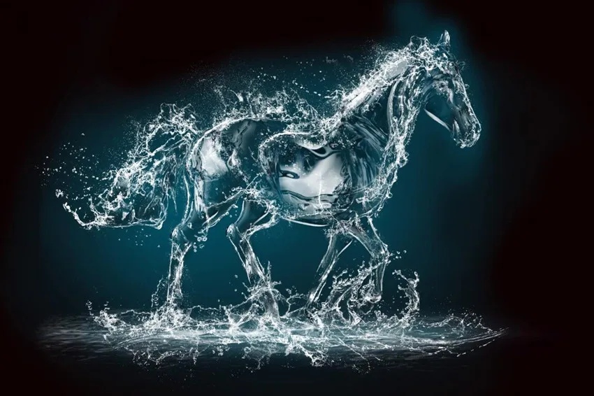 Настенная 3d фотообои на заказ с изображением лошадей капель воды обои животными