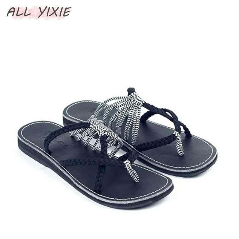 

ALL YIXIE New Fashion Summer Flip Flops Women Slippers Leisure Female Ladies Beach Outdoor Slippers Casual Women Leather Flats