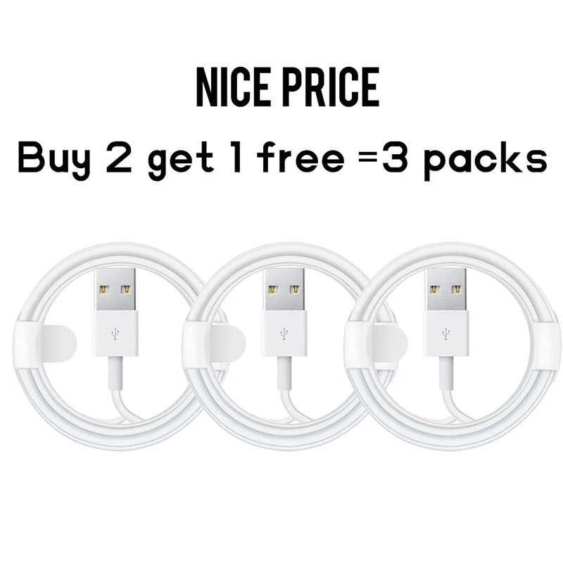 

Original 2A Fast Charging Cable For iphone XS Max XR X 8 7 6 6S iPad Cord Mobile Phone Charger USB Cables apple watch charger