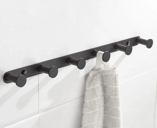 Classic 304 Stainless Steel Matt Black Coat Racks Towel Hook Round Base Robe Hook Wall Mounted Bathroom Accessories BL123
