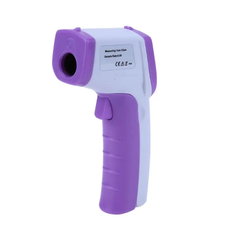 Детские взрослых ЖК-дисплей цифровой термометр лоб Инфракрасный электронный Termometro Пистолет Бесконтактный тела Температура прибор для измерения - Цвет: Фиолетовый