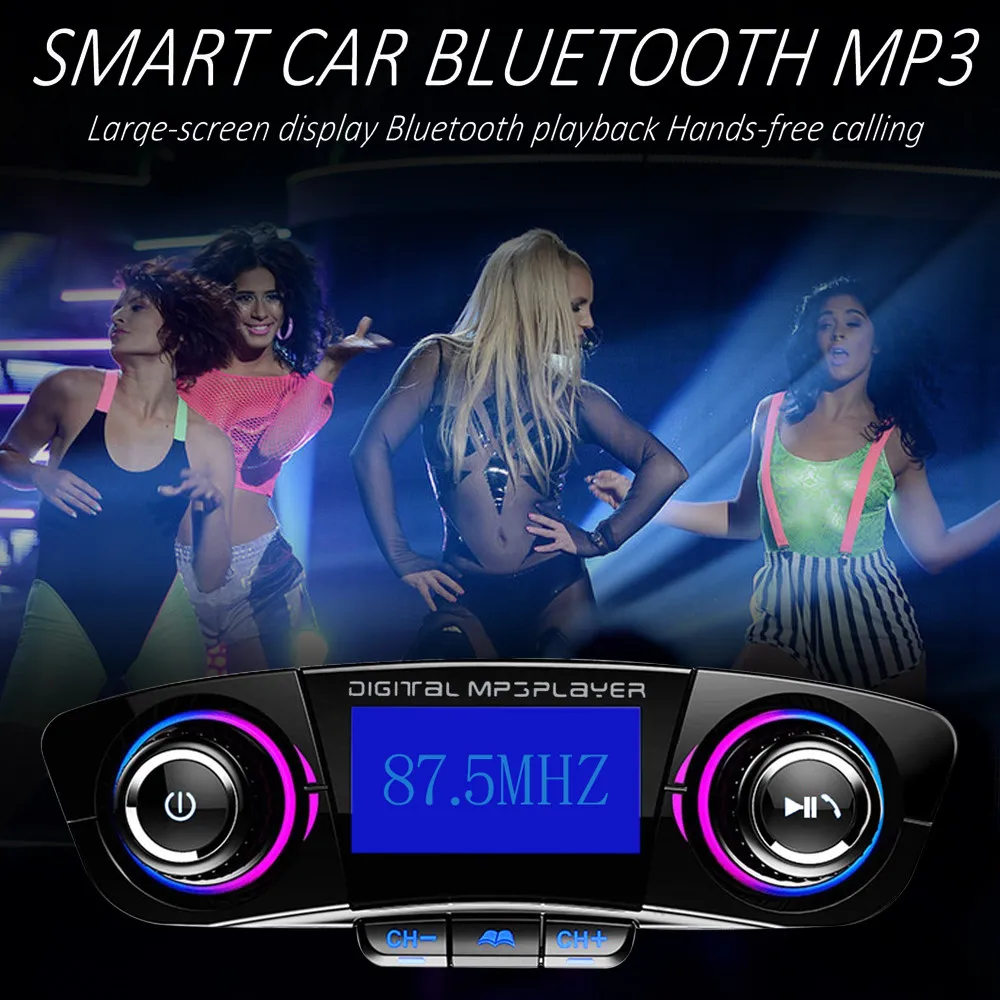 Новые громкой связи Bluetooth гарнитура для лучшие продажи Bluetooth автомобильный набор, свободные руки, Беспроводной FM передатчик Dual USB 5V 2.1A зарядка Хендс-фри Автомобильный MP3-плеер