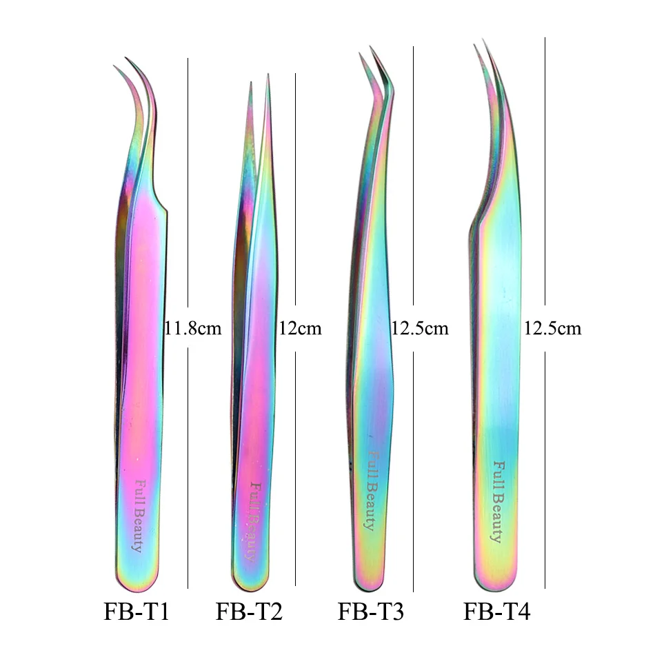 Пинцет для бровей Хамелеон изогнутый/Прямой зажим для наращивания ресниц кусачки триммер Стразы инструменты для макияжа маникюрные TRFB1-4