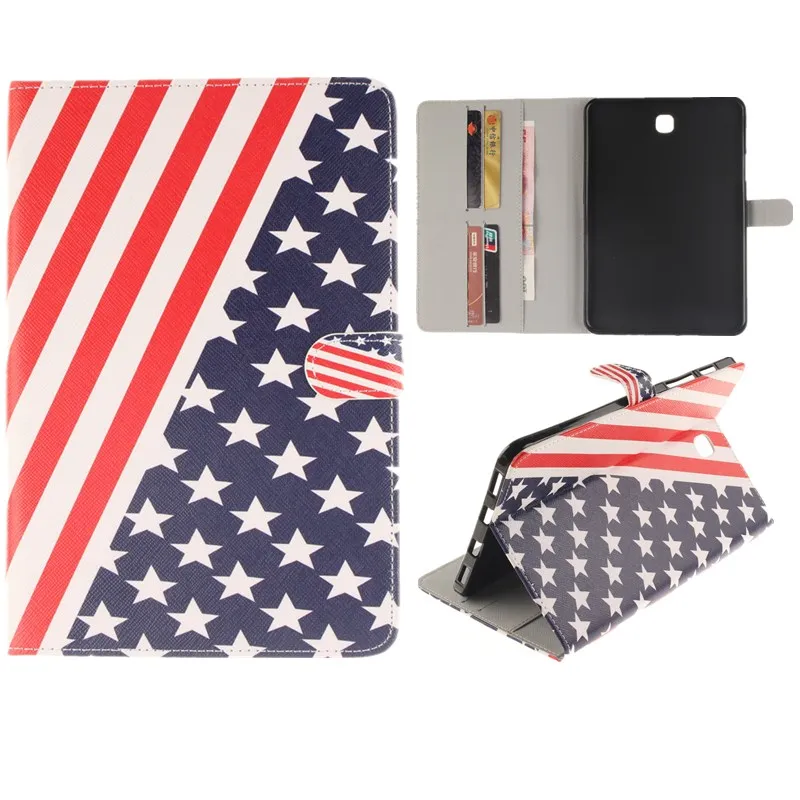 Luxury 2 Leavies PU Leather Stand Flip Case for Samsung Galaxy Tab S2 8.0 Case T710 T715 SM-T715 Tablet Wallet White Case Bag (34)