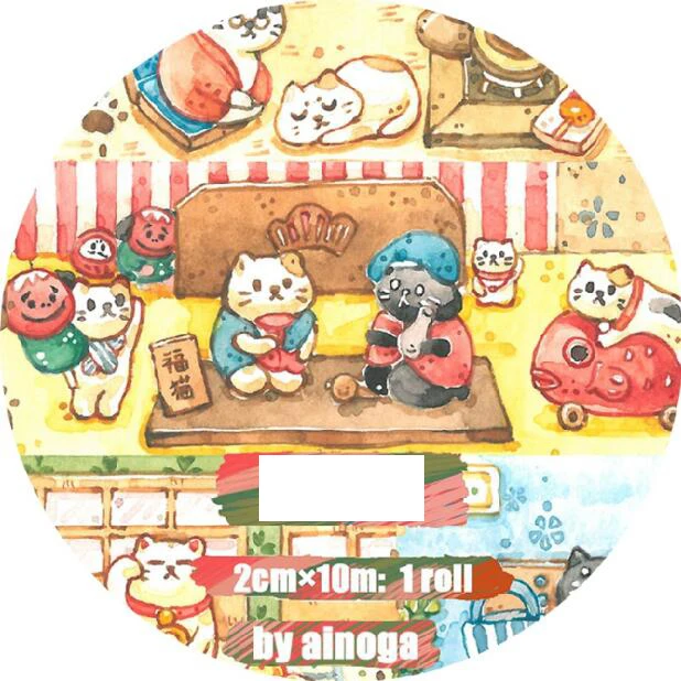 

2cm Japanese Creative Lovely cat's lazy life record Decoration Original Washi Tape DIY Planner Diary Scrapbooking Masking Tape