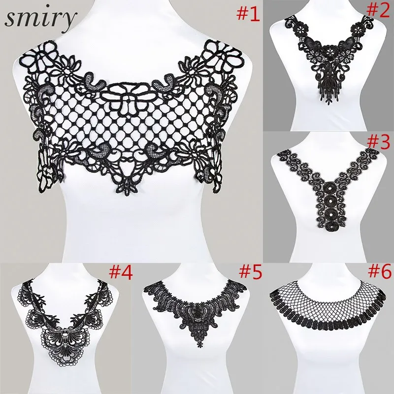 

Smiry 1pc Lace Hot Sale Neckline White Black Beautiful Flower Rose Venise Lace Collar Applique Trim, Lace Fabric Sewing Supplies
