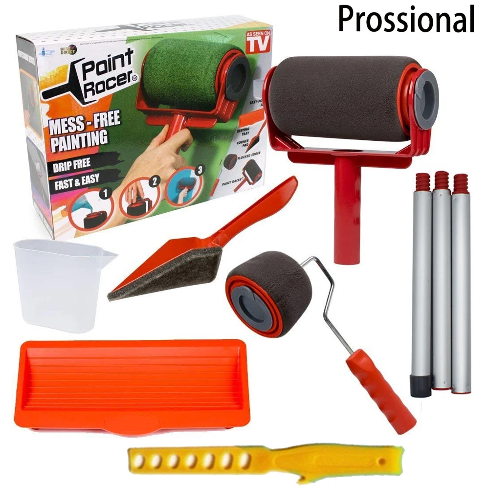 9pcs Seamless paint roller pro brush set Paint Runner paint runner roller Wall Painting for Home Office Building Wall Paint Roll