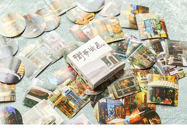 40PCS-box-Color-Cute-Marble-Paper-Sticker-Decoration-Decal-DIY-Album-Scrapbooking-Seal-Sticker-Stationery-Gift(10)