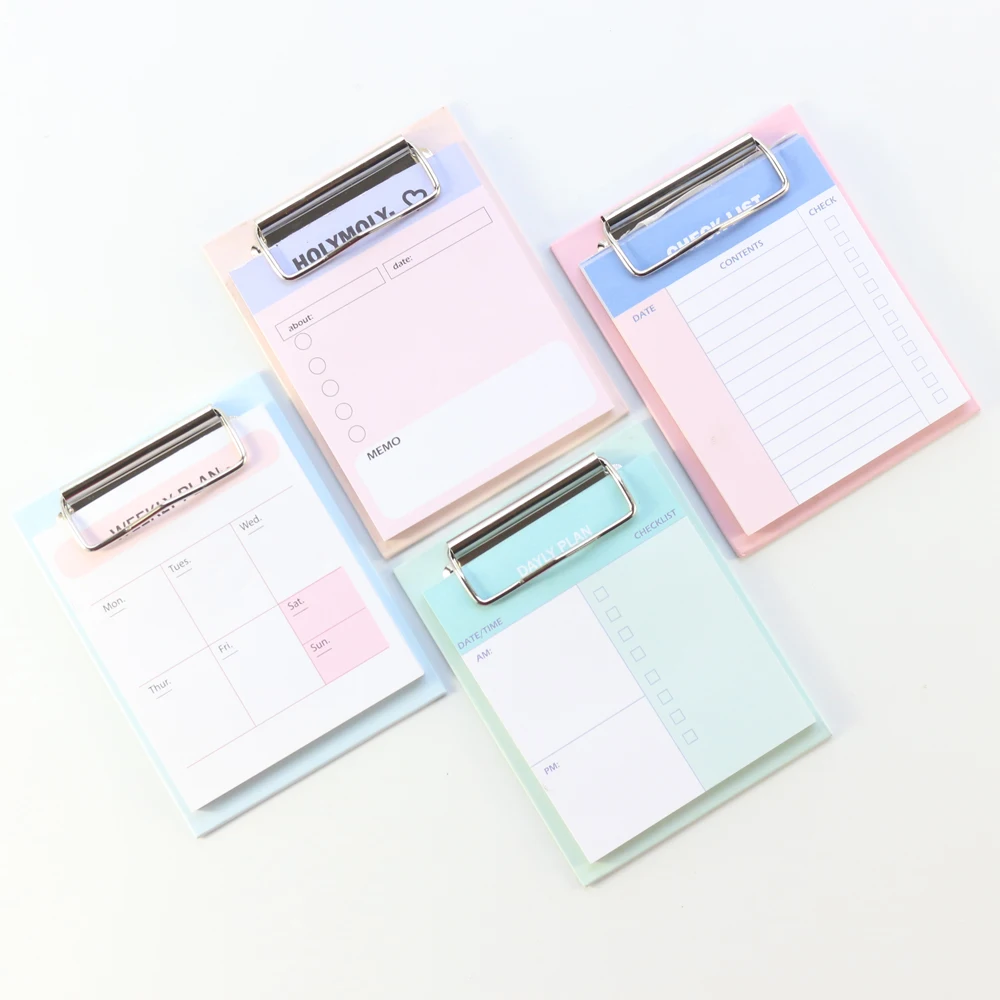 Милый красочный kawaii школьный письменный стол блокнот-планировщик набор канцелярских принадлежностей: Еженедельный ежедневник, проверьте список блокнот с ручкой