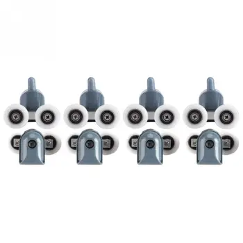 

8 x Twin Bottom Top Shower Door Rollers Pulleys Wheels Runners for Bathroom Door Tool Accessory