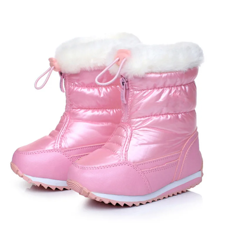melhor Candy Cor Meninas Botas de Neve Crianças Inverno Botas Forro de Pelúcia Quente Sapatos À Prova D Água Para A Menina Skidproof