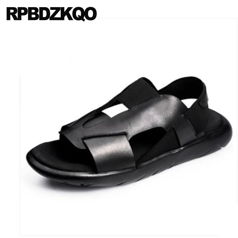 

Roman Size 45 Gladiator Designer Shoes Men High Quality Platform Sneakers Italian Genuine Leather Black Summer Large Sandals