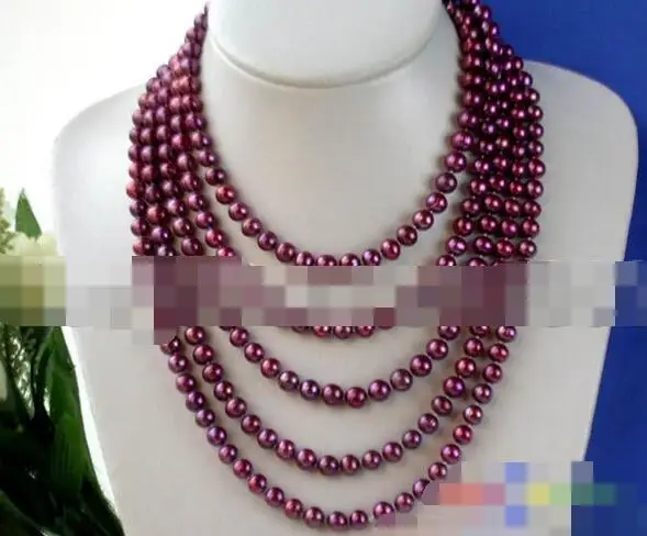 

song voge gem nanJ1527 PURPLE ROUND FRESHWATER CULTURED PEARL NECKLACE