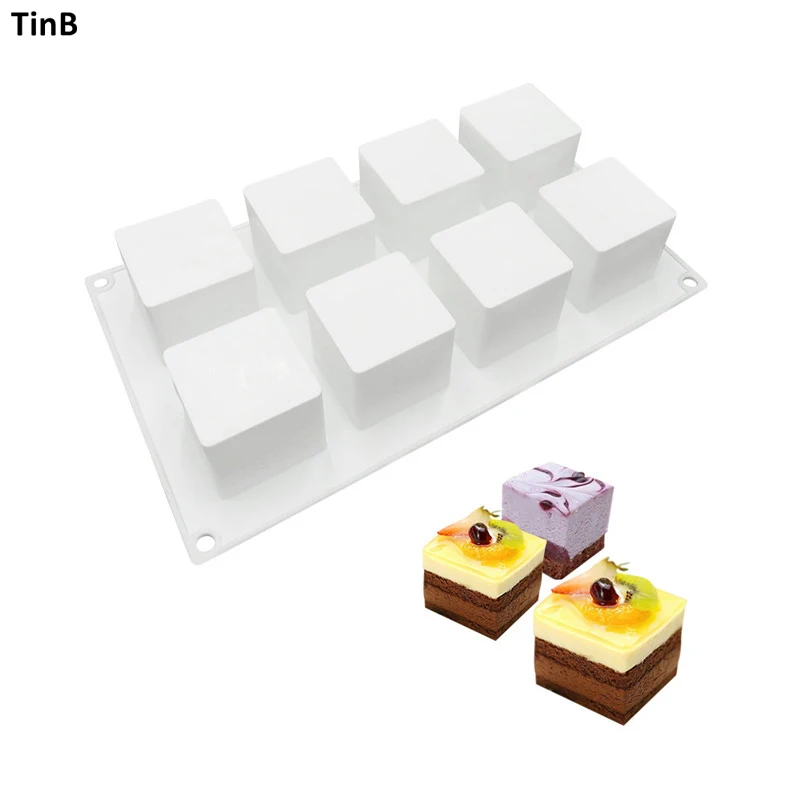 

8 Lattices Porous Silicone Molds Cake Decorating Tools Magic Square Baking Mold Dessert Muffin Silicone Mold Cake Mousse Mould