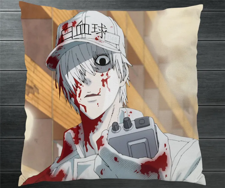 Клетки на работе! Hataraku Saibou белая кровяная клетка Neutrophil Двусторонняя Наволочка