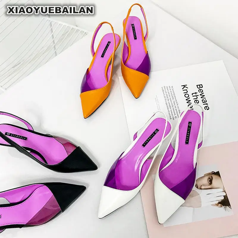 

Spring New Korean Version Of Low Heel Pointed Small Collision Color Pvc Fashion Single Shoes