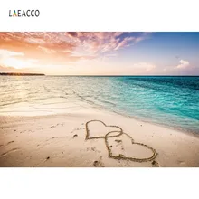 Tropical Sea Beach Sand Love Heart Aurora Holiday Baby Scenic Photography Backdrops Photo Backgrounds Photocall Photo Studio