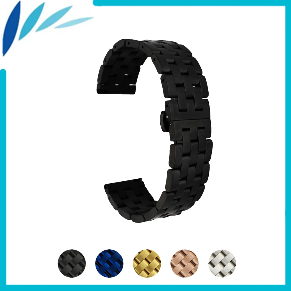 

Stainless Steel Watch Band 20mm 22mm for Oris Butterfly Buckle Strap Wrist Quick Release Loop Belt Bracelet Black Silver + Tool