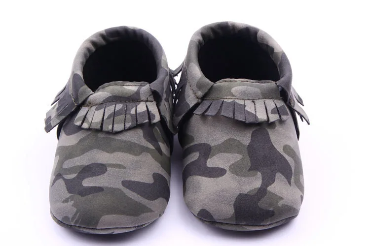 FOCUSNORM новорожденных Для маленьких мальчиков девочек камуфляж Мягкая подошва кроватки обувь против скольжения тапки Prewalker 0-12 м