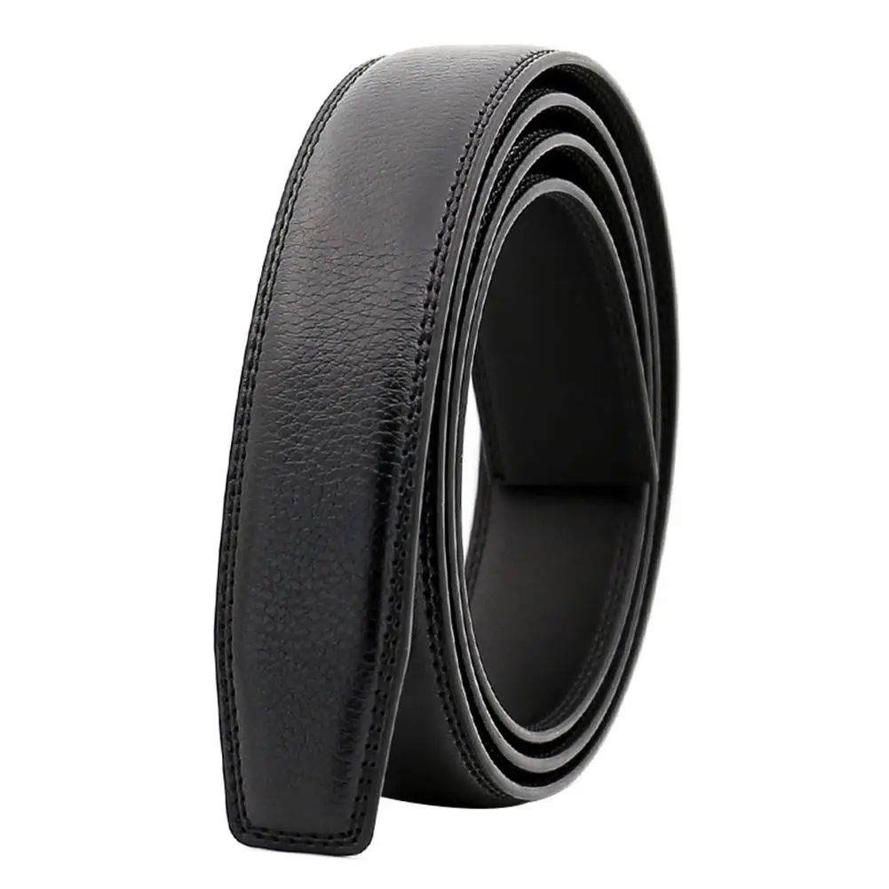 1PC Men's Soft Faux Leather Belt No Buckle Wide Band Replacement Business Waistbelt in Men's