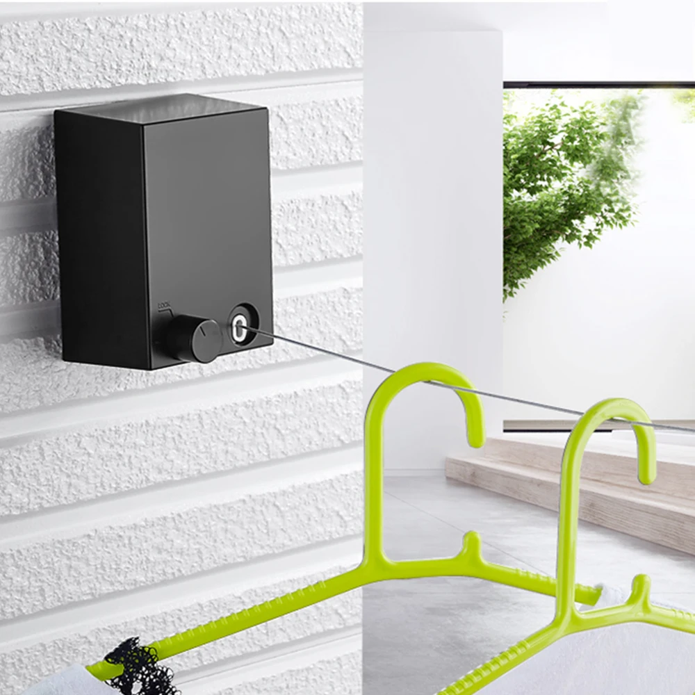 

Retractable Clothes Clotheslines Hanger Set Balcony Shrink Indoor Home Wall Drying Rack Towel Invisible ABS Durable kit