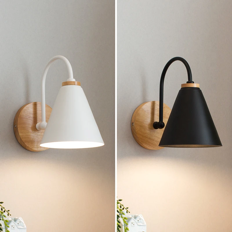  wooden wall lights bedside wall lamp bedroom wall light sconce for kitchen restaurant modern wall l - 32959225901