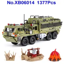 Xb06014 1377 Шт Военный тяжелый грузовик Скорпион 5 фигурок строительный блок игрушка