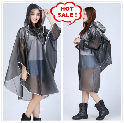 

Women Transparent Raincoat Hooded Impermeable Poncho Plastic capa de chuva Bicycle Rainwear Female Colorful EVA casaco de chuva