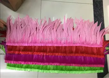 

Wholesale 2 m long beautiful pink rooster tail feather cloth belt feather length 12-14 inches / 30-35 cm dance decoration