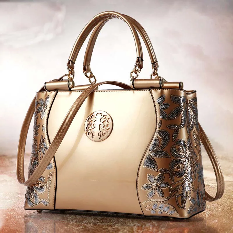 MIWIND/Модная ручная сумка от известного бренда, Высококачественная Сумочка с застежкой, женская модная сумка из искусственной кожи на плечо, сумка-мессенджер RHB001 - Цвет: Shiny gold